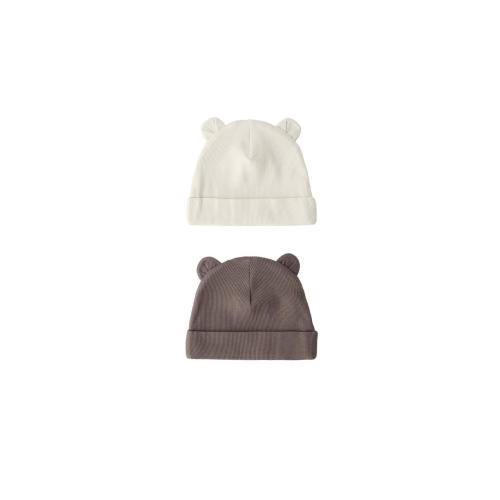 2-PACK OF RIBBED BEANIES WITH EARS - Ecru / Brown | ZARA United States