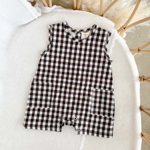 Cocoa Gingham Playsuit – Blossom and Pear