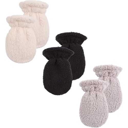 Peecabe Winter Warm Baby Mittens Infant Toddler Fleece Gloves for Boys and Girls Cozy Mittens Set 0-24 Months