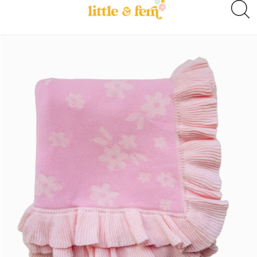 Frill Knit Blanket | Daisy Floral Pink
