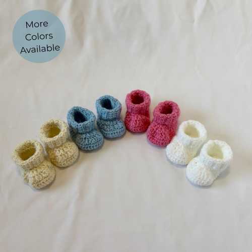 Crochet Baby Booties Newborn Soft Handmade Infant Shoes Baby Girl Boy Booties Shower Gift Keepsake Nursery Essentials Crib Shoe New Baby