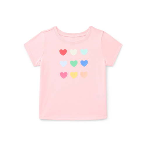 Wonder Nation Baby Girls Crewneck Tee with Short Sleeves, Sizes 0/3M-24M