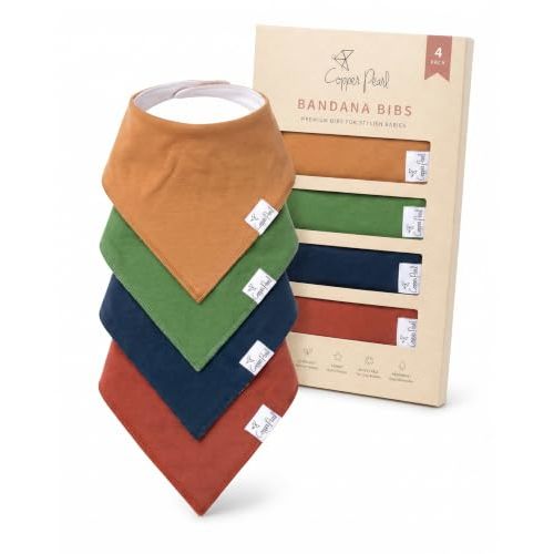 Copper Pearl Baby Bibs 4 Pack & 6 Pack, Bandana Drool Bibs for Baby Girl & Boy, Soft Cotton Bibs for Drooling and Teething