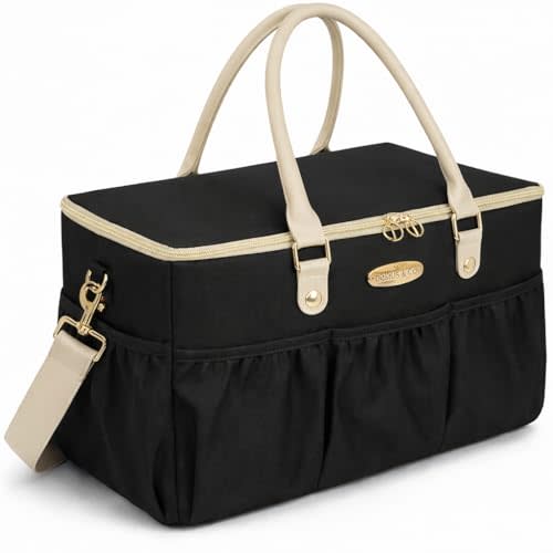 Luxe Diaper Caddy Organizer, Extra Large Collapsible Nursery Storage Tote for Baby Essentials & Travel