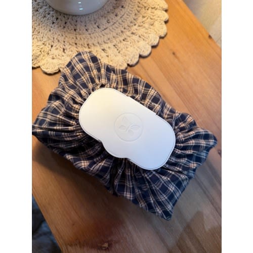 Blue gingham Baby wipe cover