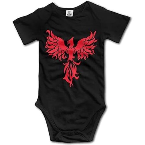 Baby's Abstract red Phoenix Hanging Jumpsuit Romper Jumpsuit with Clothing Clothes Rock Climbing Suit Short Sleeve