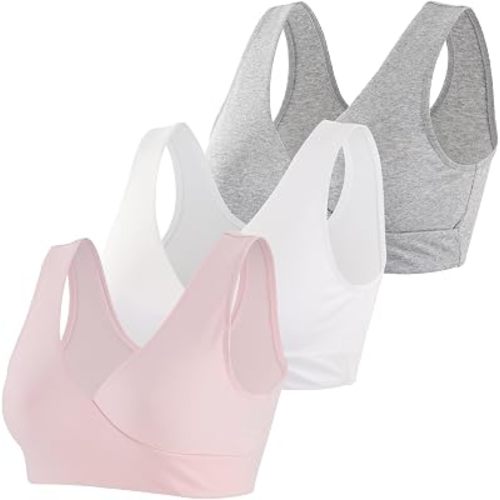 Maternity Nursing Bras - Soft Cotton Sleep Bra for Pregnancy and Breastfeeding, Comfortable Wire-Free Design
