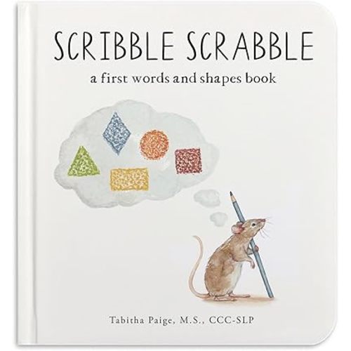 Scribble Scrabble: A Board Book of First Words and Shapes for Growing Minds (A Wishy Washy Sequel) (Tabitha Paige Children's Book Series)