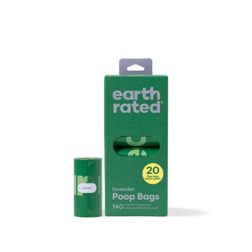 Earth Rated Lavender Leakproof Dog Poop Bags, 140 Count on 7 Single Refill Rolls