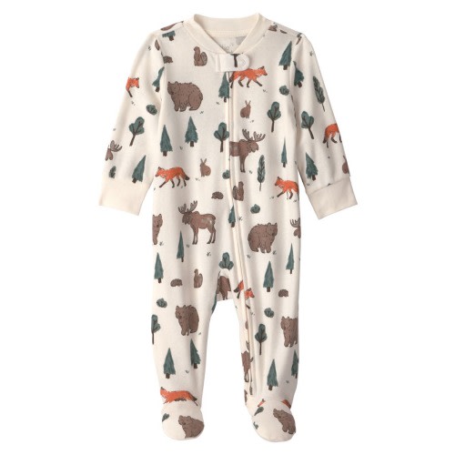 Print Organic Cotton One-Piece Pajamas