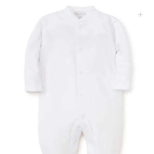 White Kissy Basics Footie 0-3 Month