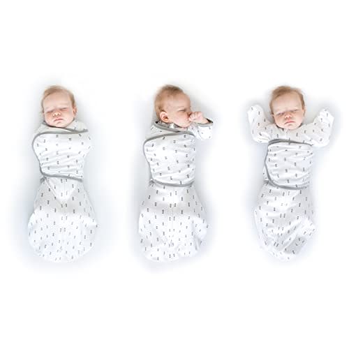 SwaddleDesigns 6-Way Omni Swaddle Sack Arms Up Swaddle for Newborn, More Options to Calm Startle Reflex, Improves Sleep