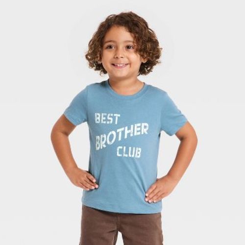 Toddler Boys' Short Sleeve Classic Fit Graphic T-Shirt - Cat & Jack™ Light Blue 2T
