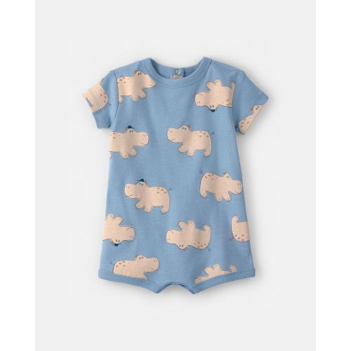 Baby Boy Hippo Short-Sleeve Romper - Blue | Carter's