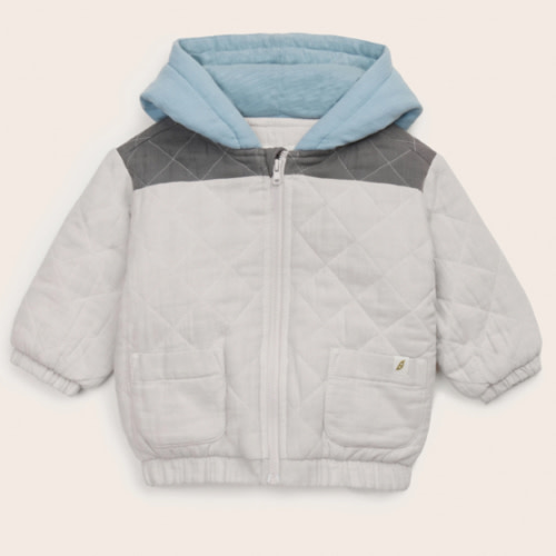 Easy-Peasy Organic Cotton Quilted Jacket - Moonstruck 6m