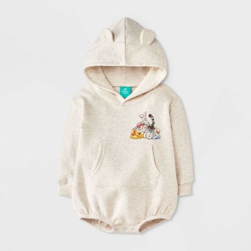 Baby's Disney Winnie the Pooh Hooded Romper - Soft Beige Newborn