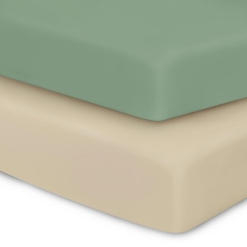 KeaBabies 2-Pack Isla Mini Crib Sheets, Pack and Play Sheets Fitted, Pack N Play Sheets, Organic Fitted Crib Sheet, Color: Hedges