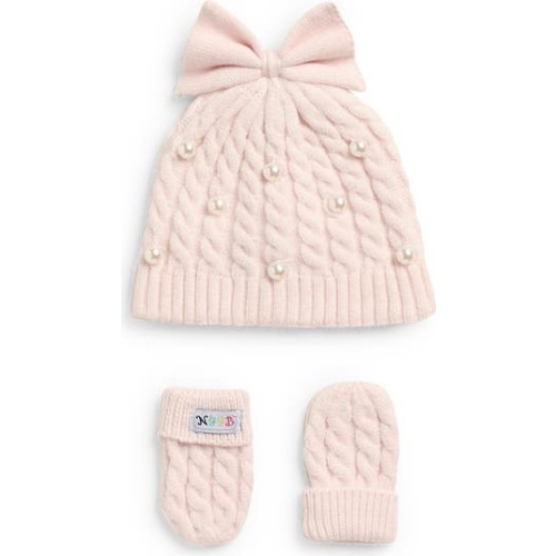 Cable Knit Beanie & Mittens Set