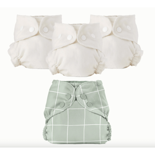 Esembly Organic Cloth Diaper Bundle – Size 1, Lattice