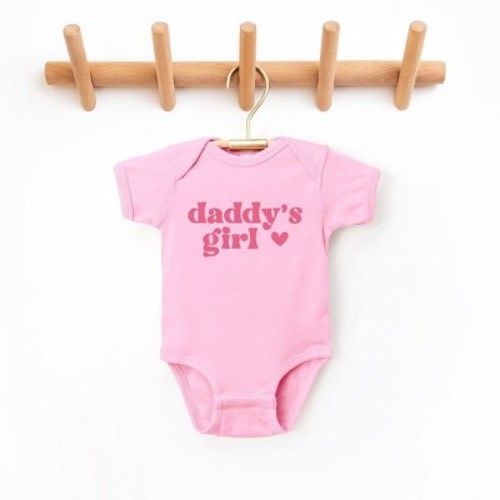 The Juniper Shop Daddy's Girl Heart Baby Bodysuit - Newborn - Pink