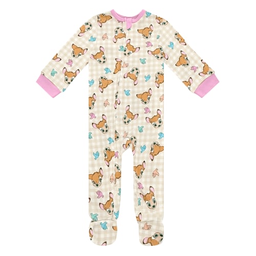 Disney Baby Onesie Zip-Up Sleeper - Bambi Hacci Sleep N Play Footed Onesie Pajamas, Boys Girls Size: 6-9 Months