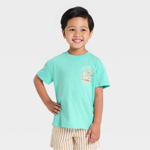Toddler Boys' Scavenger Hunt Wild Golf Club Oversized T-Shirt - Aqua Blue 3T