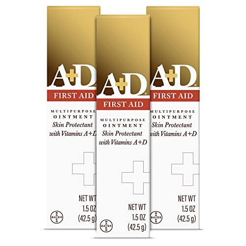 A+D First Aid Ointment, Multipurpose Dry Skin Moisturizer and Skin Protectant, 1.5 Oz (Pack of 3)