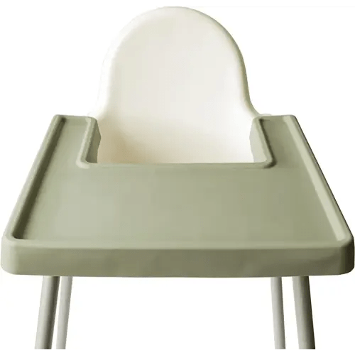 Full Cover Silicone Placemat for IKEA Antilop High Chair, BPA Free, Dishwasher Safe (Artichoke green)