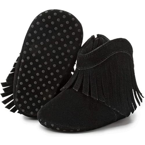 Miamooi Infant Baby Boys Girls Booties Newborn Cozy Fleece Warm Winter Boots Toddler Non-Slip Lace Up First Walking Shoes