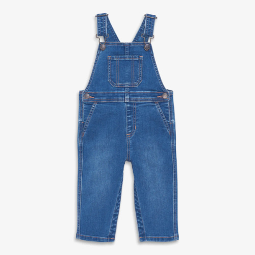 Baby Denim Overalls - 6-12 Months | Primary.com