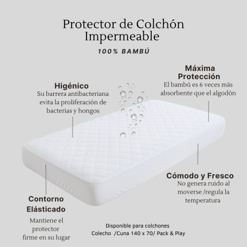 Protector colchón cuna 140x70 impermeable