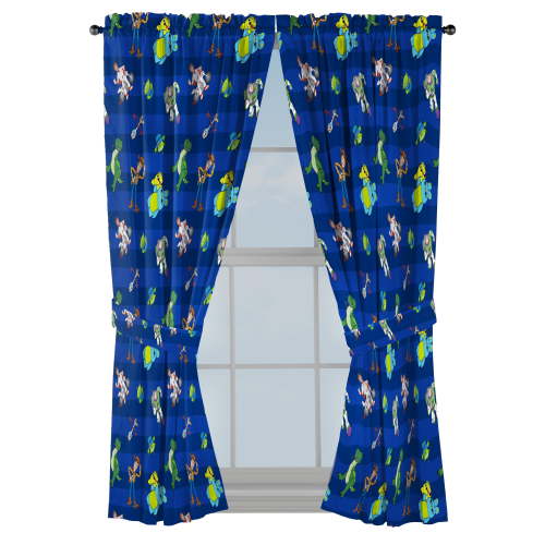 Disney Toy Story Buzz & Woddy 2 Panels Drapes Set - 63 Inch Long - Kids Bedroom Décor