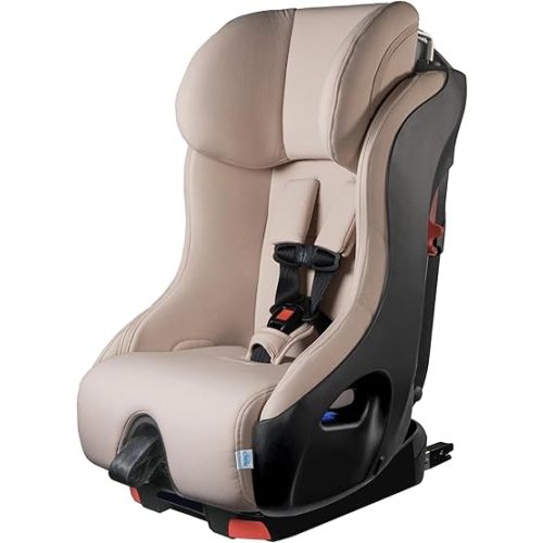 Clek Foonf Convertible Car Seat with Rigid Latch, Crumple Zone Safety System, Adjustable Headrest, Reclining Design, Anti-Rebound Bar & Flame Retardant-Free (Latte Ziip)