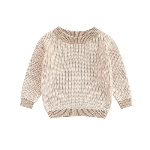 Newborn Infant Baby Girl Boy Knit Sweater Crewneck Pullover Long Sleeve Chunky Sweater Toddler Fall Winter Clothes
