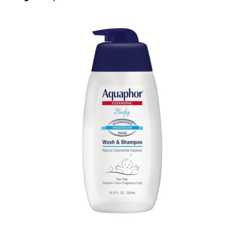 Aquaphor Baby Wash and Shampoo - Mild, Tear-free 2-in-1 Solution for Baby’s Sensitive Skin - 16.9 fl. oz. Pump