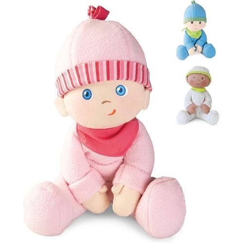 HABA Doll Snug Up Luisa 8" My First Baby Doll, Machine Washable & Safe for Birth & Up, Newborn Toys