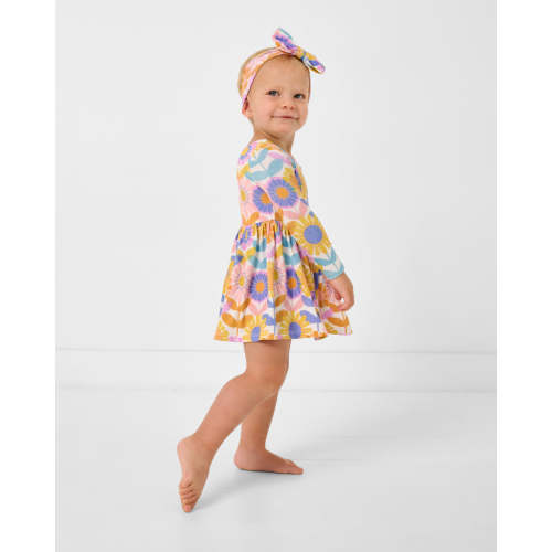Petal Power Bow Back Skater Dress with Bodysuit | Little Sleepies