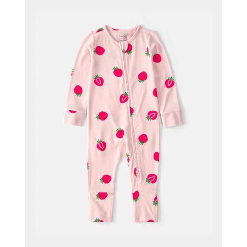 Baby Girl Strawberry PurelySoft Sleep & Play Pajama - Pink - Carter's | Carter's