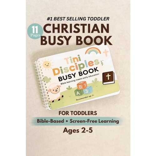 Christian Busy Book for Toddlers, Bible Learning Quiet Book, Faith-Based Montessori Toy Ages 2–5 | Sunday school | Quiet bag | Church bag