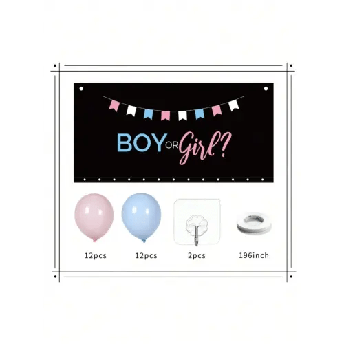 1set Gender Reveal Balloon Drop Bag | He Or She, What Will It Be?Baby Shower Family Decorations Gifts | SHEIN USA