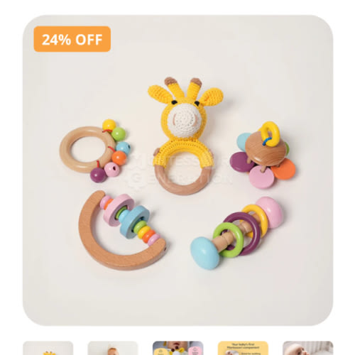 Buy Montessori 5 Piece Wooden Rattle Kit Online I Montessori Generation