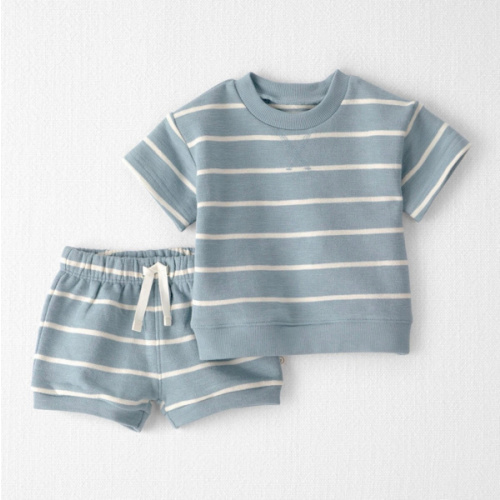 Baby 2-Piece Organic Cotton Top & Short Set in Stripes - Little Planet | Carter's