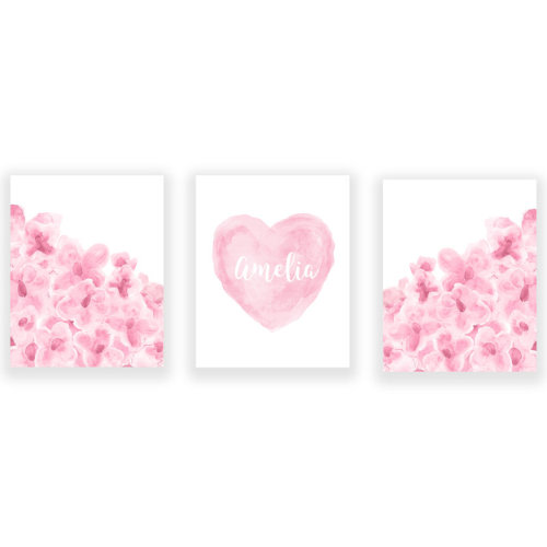 Outside In Art Studio Daisy Flowers and Name Heart-Unframed Paper Prints & Reviews | Wayfair