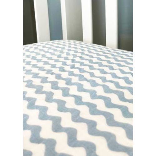 Baby Boys Waves Muslin Crib Sheet - Blue