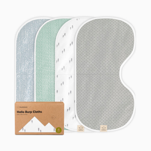 KeaBabies Hallo Burp Cloths (4 Pack) - Nordic, 4
