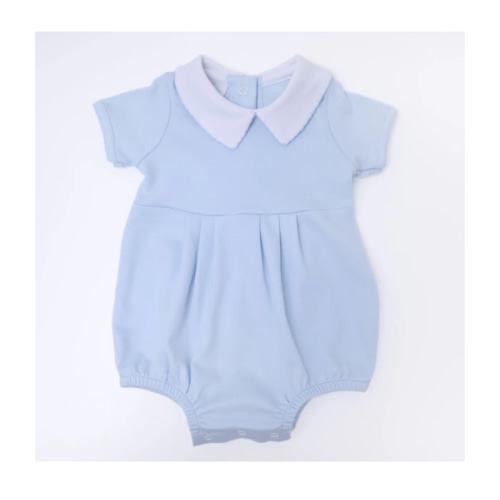Essentials Solid Collared Bubble - Blue – Magnolia Baby