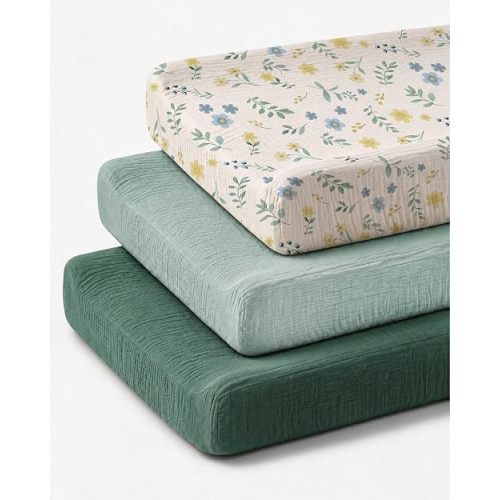 Changing Pad Covers 3 Pack, 32"x16" Muslin Baby Changing Table Pad Covers