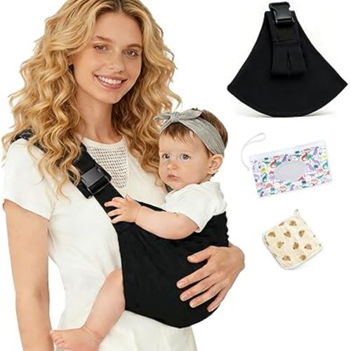 Baby Sling Carrier, Toddler Carrier, Adjustable Lightweight Breathable Cotton Single Shoulder Hip Seat, Non-Slip, Thick Padded Straps for Walks, Shopping, Park & Family Outings, Machine Washable