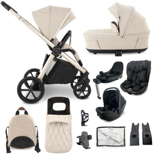 MB450 LUXE 3-in-1 Travel System with Rotating Car Seat + Toddler Seat + Base - Feather