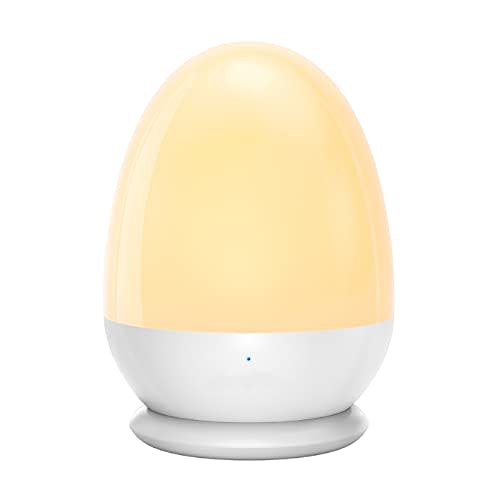 JolyWell Baby Night Light for Kid, Portable Egg Nightlight with Stable Charging Pad, Touch Nursery Night Lamp for Breastfeeding, Toddler Night Light for Bedroom, Timer Setting, ABS+PC, White-2